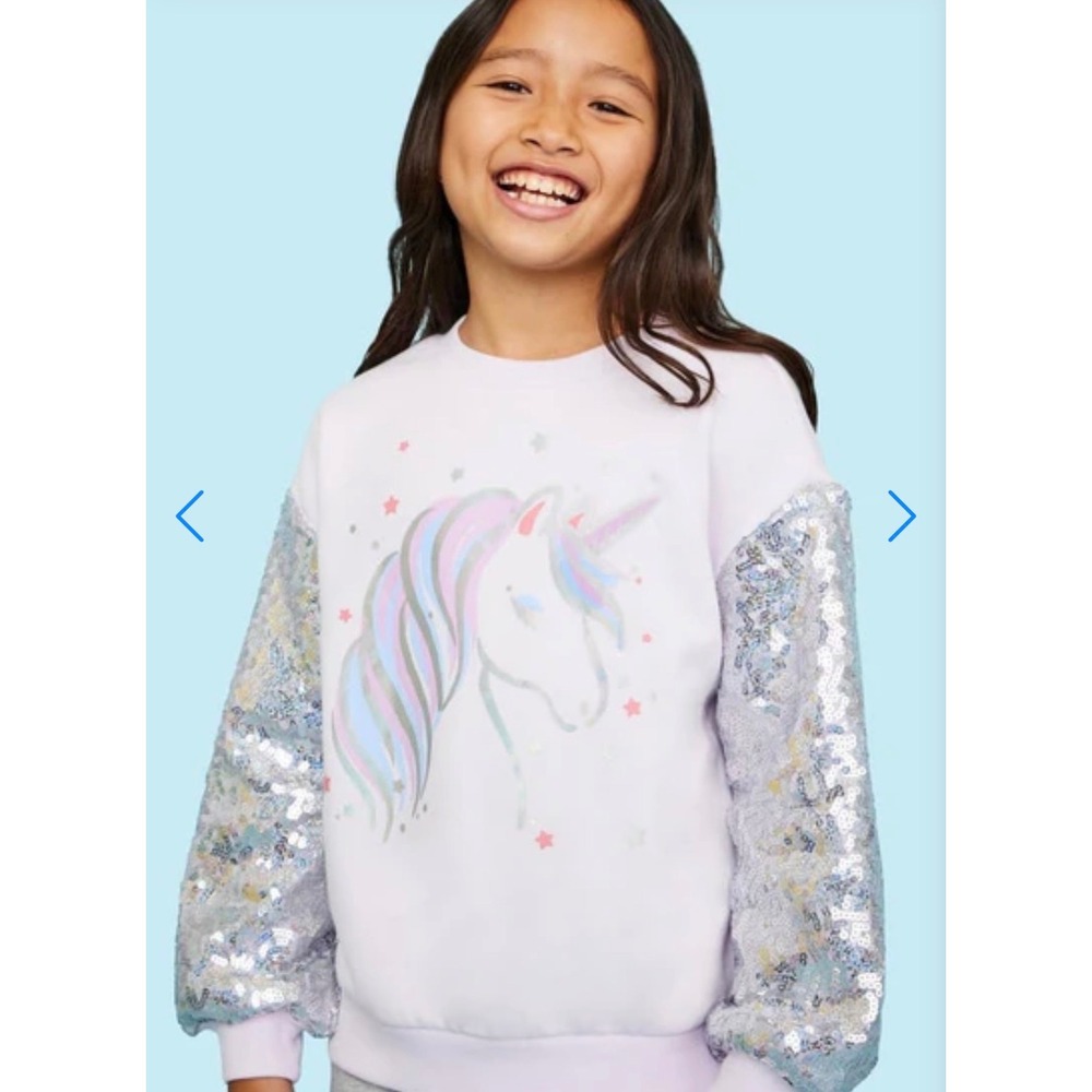 FABKIDS Girls' Unicorn Sequin Sweatshirt – Size Large (10/12) – NWT